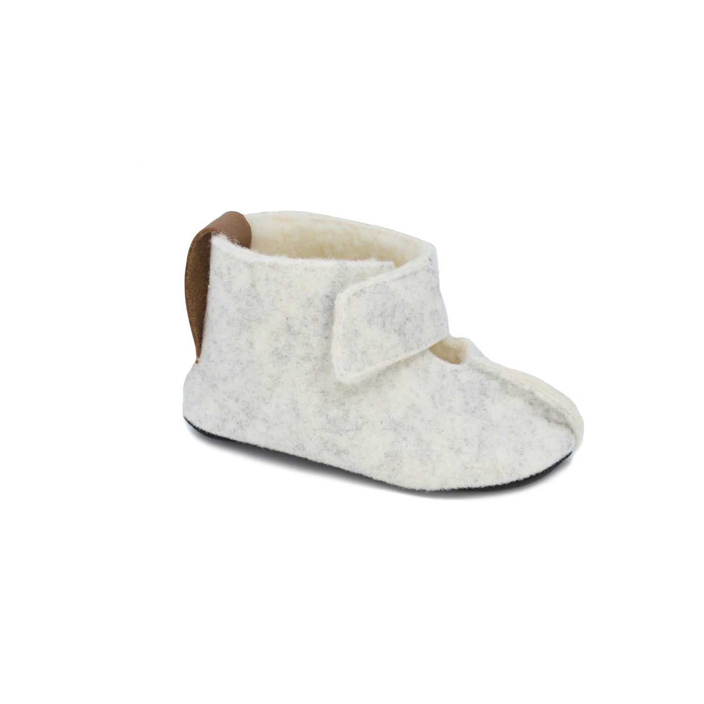 Natural Sheep's Wool & Felt Kids' Slippers