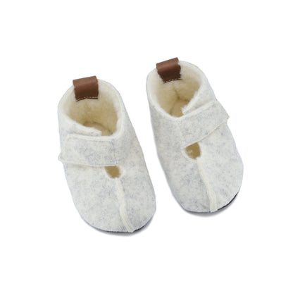 Natural Sheep's Wool & Felt Kids' Slippers