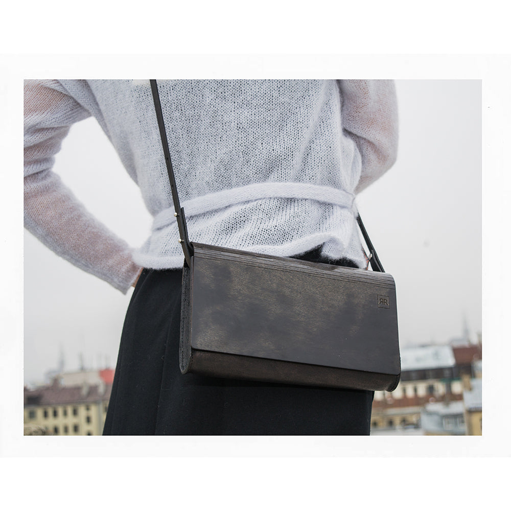 Large Glossy Wood Clutch